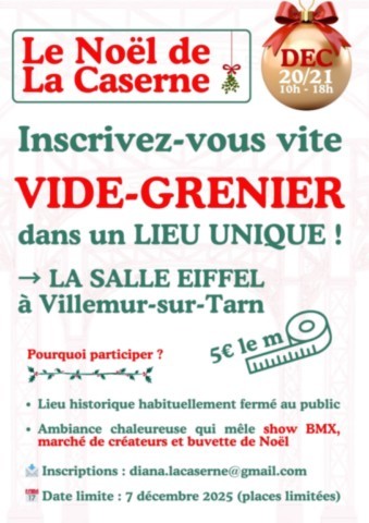 VILLEMUR sur TARN : Vide-greniers 20 et 21/12