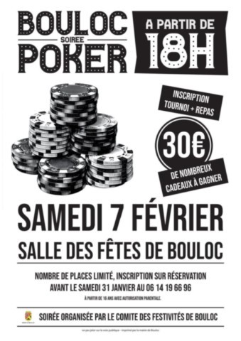 BOULOC : Soirée poker le 7/2