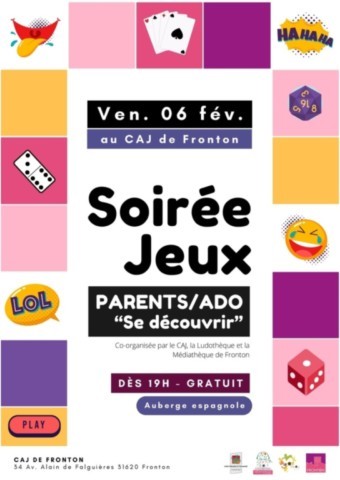 FRONTON : Soirée jeux le 6/2