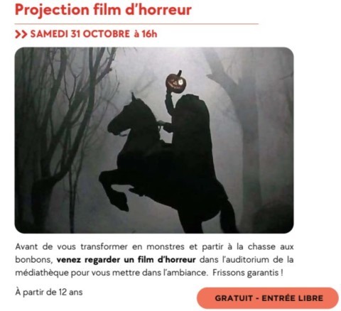 CASTELNAU : Film d'horreur le 31/10