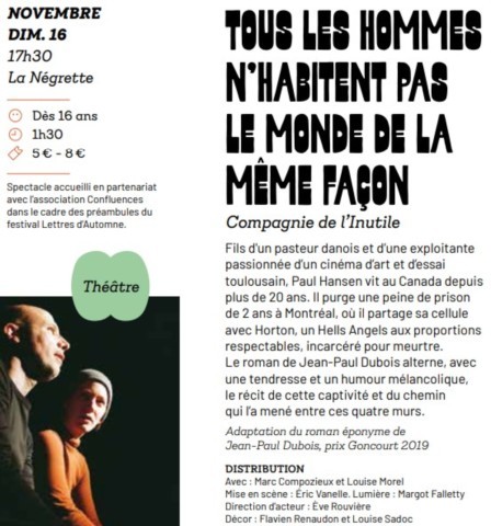 LABASTIDE ST PIERRE : Théâtre le 16/11