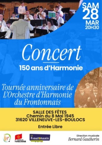 VILLENEUVE LES BOULOC : Concert le 28/3
