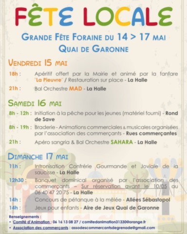 GRENADE : Fête locale du 14 au 17/4