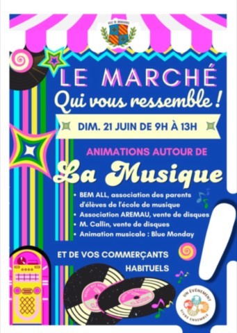 BRUGUIERES : Musique sur le marché le 21/6
