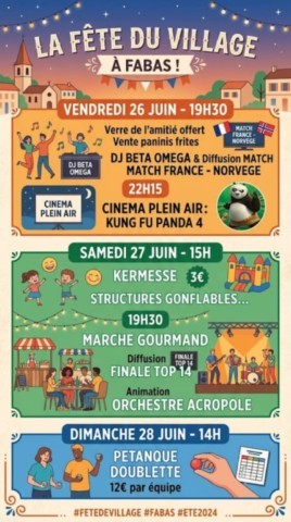 FABAS en fête du 26 au 28/6