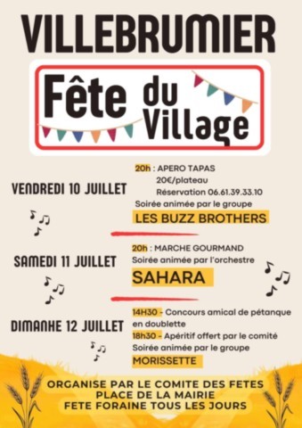 VILLEBRUMIER en fête les 10, 11 et 12/7