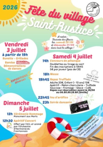 ST RUSTICE : Fête du village les 3, 4 et 5/7