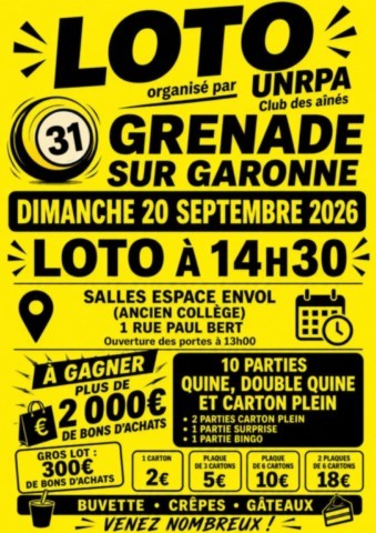 GRENADE : Loto le 20/9