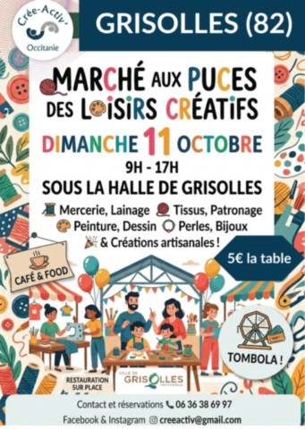 GRISOLLES : Puces loisirs créatifs le 11/10
