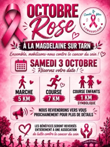 LA MAGDELAINE sur TARN : Octobre rose le 3/10