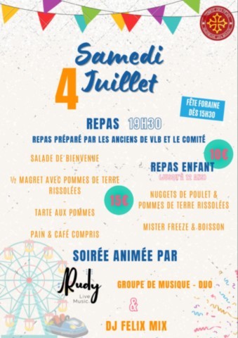 VILLENEUVE LES BOULOC : Fête du village les 3, 4 et 5/7
