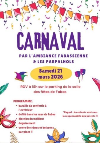 FABAS : Carnaval le 21/3