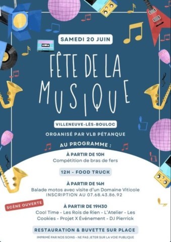 VILLENEUVE LES BOULOC : Fête de la musique le 20/6