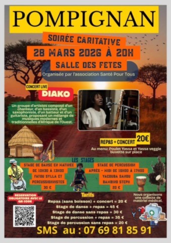 POMPIGNAN : Diner Concert le 28/3