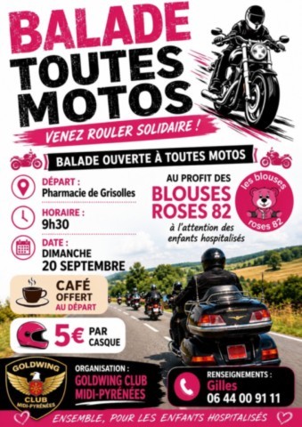 GRISOLLES : Balade pour motos le 20/9
