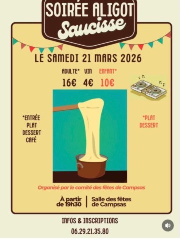 CAMPSAS : Sirée Aligot le 21/3