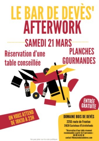CASTELNAU D’ESTRETEFONDS : After work le 21/3