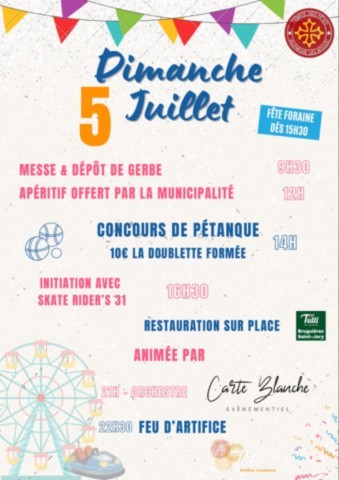 VILLENEUVE LES BOULOC : Fête du village les 3, 4 et 5/7