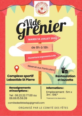 LABASTIDE ST PIERRE : Vide-greniers le 14/7