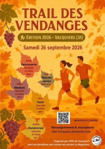 VACQUIERS : Trail le 26/9